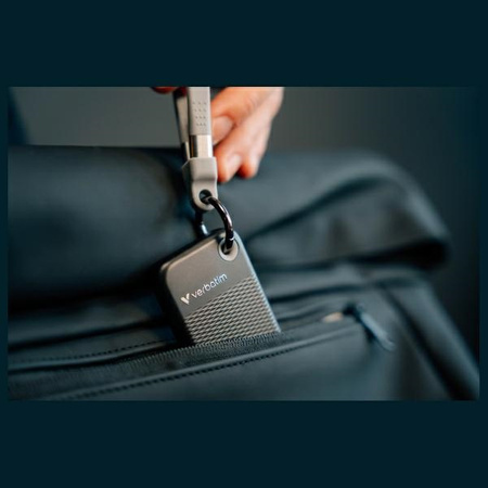 Verbatim Dysk SSD 2TB - brelok do kluczy  z kablem USB 3.2 gen.2 czarno-szary/black-grey 32194