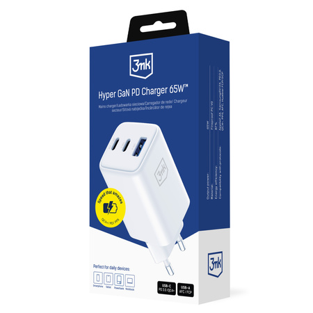 Accessories - 3mk Hyper GaN Charger 65W QC4+ PD PPS USB 1A2C White EU
