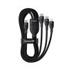 Baseus Flash Series 3 3in1 cable 100W USB-C - USB-C+USB-C+ Lightning 1.5m + 3 x 0.25 m - black
