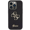Guess Glitter Script Big 4G Hülle für iPhone 15 Pro – Schwarz