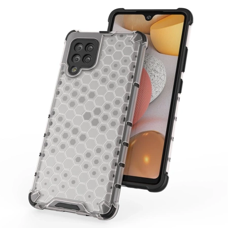 Honeycomb Handyhülle Schutzhülle mit TPU Rahmen für Samsung Galaxy A42 5G schwarz