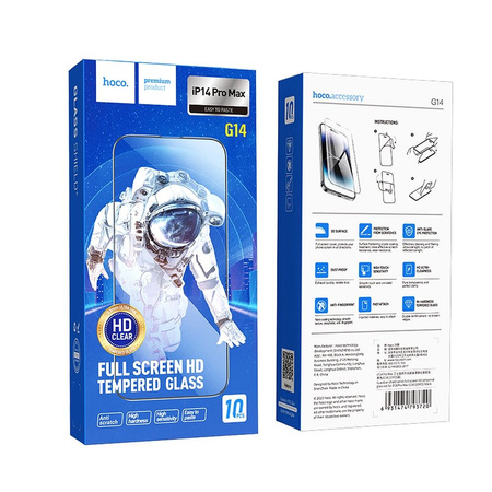 HOCO szkło hartowane HD 5D Guardian shield (SET 10in1) - do iPhone 14 Pro Max czarny (G14)