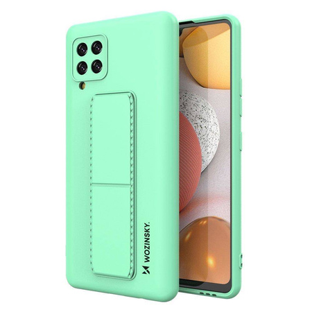 Wozinsky Kickstand Case elastyczne silikonowe etui z podstawką Samsung Galaxy A42 5G miętowy