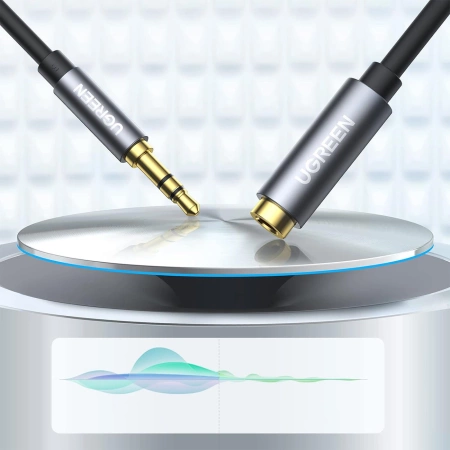 Ugreen przewód kabel przedłużacz AUX 3,5 mm mini jack 3m srebrny (10595)