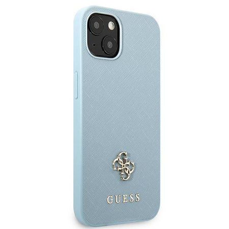 Original Handyhülle IPHONE 13 Guess Hardcase Saffiano 4G Small Metal Logo (GUHCP13MPS4MB) blau