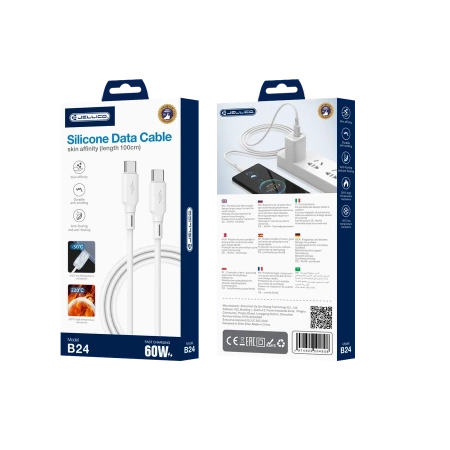 Jellico B24 PD 60W USB-C to USB-C cable 1m white