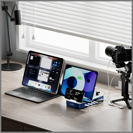 Stacja ładująca 4smarts Team 100W        z zestawem kabli granatowy