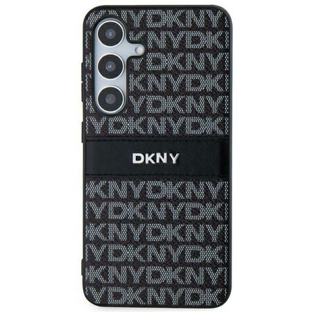 DKNY DKHCS24MPRTHSLK S24+ S926 czarny/black hardcase Leather Mono Stripe & Metal Logo