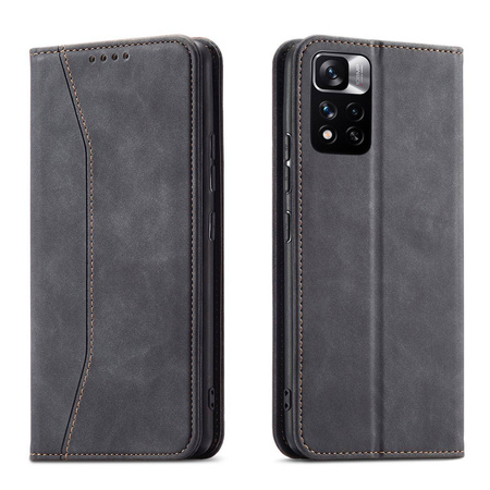 Magnet Fancy Case etui do Xiaomi Redmi Note 11 Pro pokrowiec portfel na karty kartę podstawka czarny