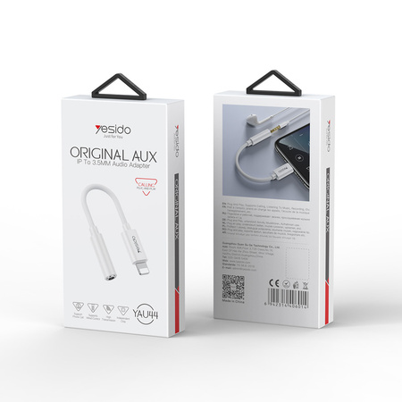 Yesido Adapter YAU44 Audio - Lightning na jack 3,5mm - biały