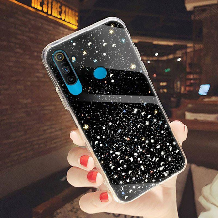 Schutzhülle IPHONE 14 Sequins Glue Glitter Case schwarz