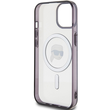 Etui Karl Lagerfeld IML Karl's Head MagSafe do iPhone 15 Plus - przezroczyste