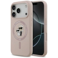 Karl Lagerfeld Silikon Karl&amp;Choupette Ring MagSafe Case für iPhone 17 Pro - Pink