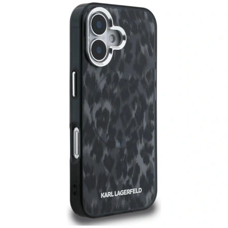 Karl Lagerfeld IML Leopard Pattern MagSafe Case for iPhone 16 - Black