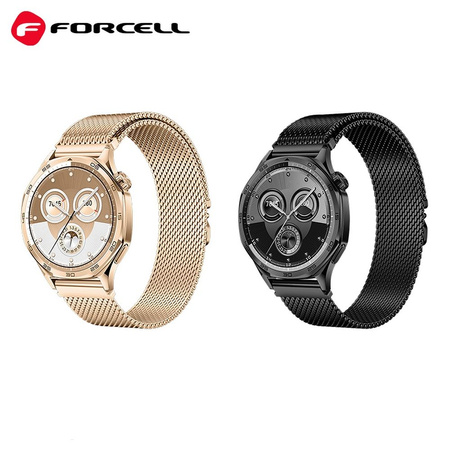 Pasek do Samsung Galaxy Watch Forcell F-Design FS10 stal 22 mm czarny