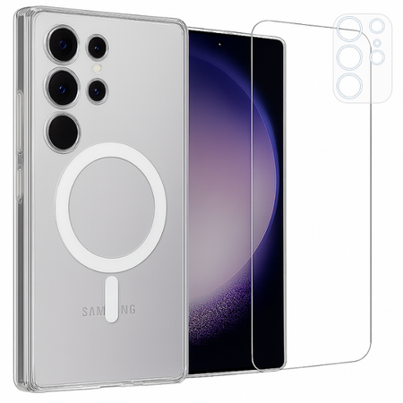 Etui do Samsung S24 Ultra MagSafe + Szkło na ekran + Szkło na aparat