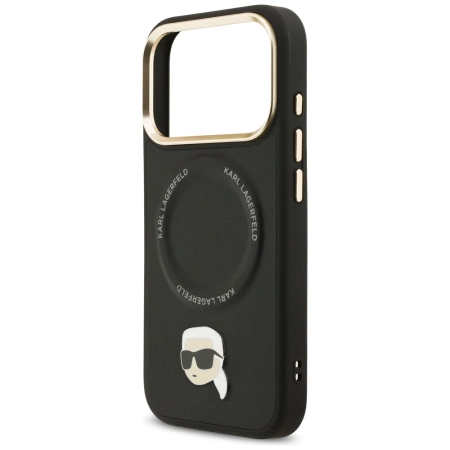 Karl Lagerfeld Big Strap Karl Metal Logo MagSafe Case for iPhone 17 Pro Max - Black