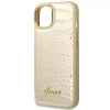 Oryginalne Etui IPHONE 14 PLUS Guess Croco Collection złote