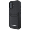 Original Handyhülle IPHONE 16 Karl Lagerfeld HC Grained PU Cardslot Metal Elong schwarz