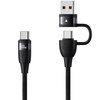 USAMS Kabel U85 2xUSB-C/USB-A 1,2m 100W PD Fast Charge czarny/black SJ654USB01 (US-SJ654)