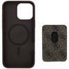 Original Case IPHONE 16 PRO MAX Guess 4G Stripes with Magsafe Wallet brown