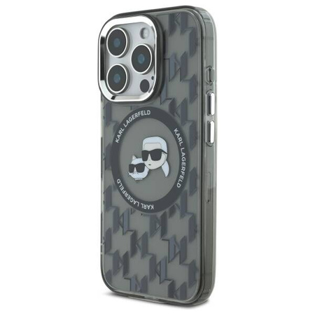 Karl Lagerfeld nakładka do iPhone 16 Pro 6,3" KLHMP16LHMCKMHK czarna Hardcase IML Monogram Karl&Choupette Head MagSafe