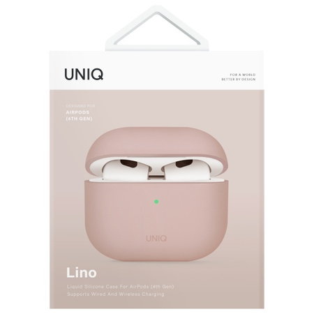 UNIQ etui Lino AirPods 4 Silicone różowy/pink blush