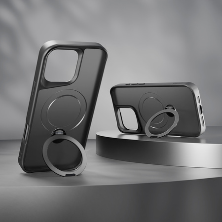 Nakładka Etteri Matt Mag Ring do iPhone 16 6,1" czarna