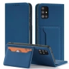 Magnet Kartenetui für Samsung Galaxy A12 5G Tasche Brieftasche Kartenhalter Blau