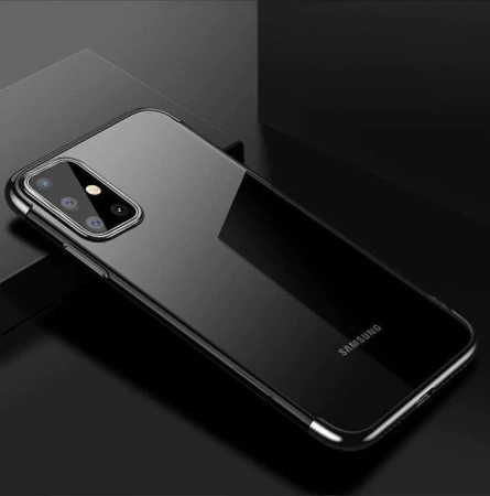 Clear Color Silikon Gel Electroplating frame Handyhülle Schutzhülle für Samsung Galaxy A72 4G schwarz