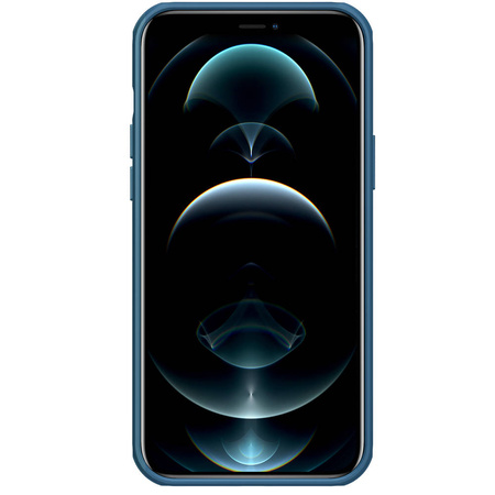 Nillkin Super Frosted Shield wzmocnione etui pokrowiec + podstawka iPhone 13 Pro niebieski