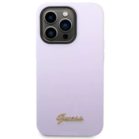 Guess Silicone Vintage - Etui iPhone 14 Pro Max (fioletowy)