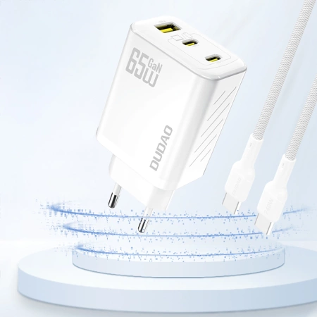 Dudao A29 65W GaN Wall Charger 2 x USB-C + 1 x USB-A - White