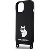 Etui Karl Lagerfeld Crossbody Silicone Choupette do iPhone 15 - czarne