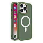 Gepanzerte magnetische iPhone 14 Plus MagSafe Color Matte Hülle – Grün