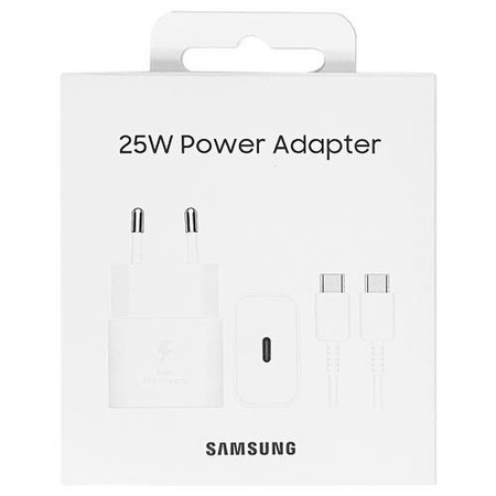 Oryginalna Ładowarka Sieciowa Samsung GaN Super Fast Charger EP-T2510XWEGEU USB Typ C 3A 25W biały blister