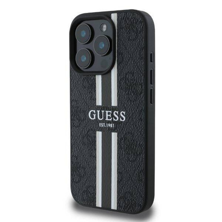 GUESS futerał do IPHONE 16 Pro Max kompatybilny z MagSafe GUHMP16XP4RPSK (4G Pronted Stripes) czarny