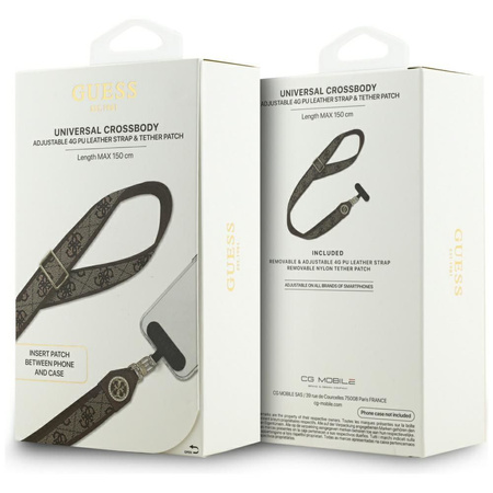 GUESS uniwesalny pasek GUUCNP4DGMW (4G PU Strap Tether Patch Strass Metal Logo) czarny