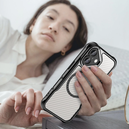 Leading Series MagSafe Silikonhülle für iPhone 16 Plus – Schwarz