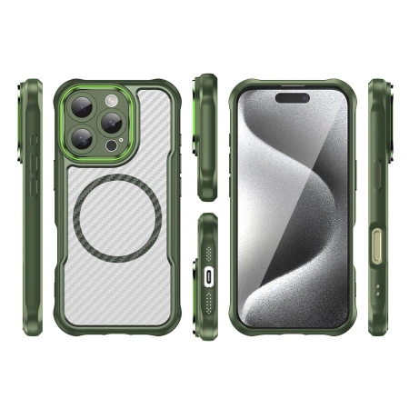 Leading Series MagSafe Silicone Case for iPhone 16 Pro - Green