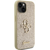 Guess Glitter Script Big 4G case for iPhone 15 - gold