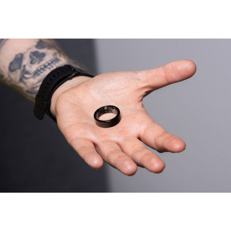 Smart Ring R11M- inteligentny pierścień ze stali ze stacją ładującą rozmiar 7 (17,3mm) czarny