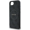 Guess PU Leder 4G Farbige Ringhülle mit MagSafe für iPhone 16e - Schwarz
