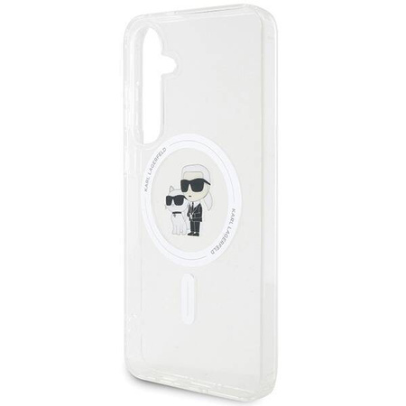Oryginalne Etui KARL LAGERFELD hardcase IML Karl&Choupette MagSafe KLHMS24SHGKCNOT do Samsung Galaxy S24 przezroczysty