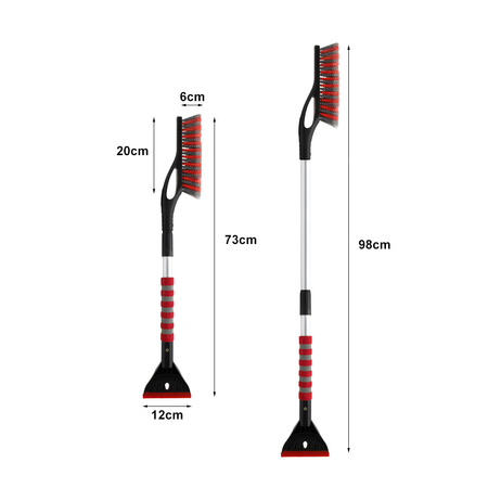 SZCZOTKO-SKROBACZKA TELESKOPOWA DO SZYB ŚNIEGU LODU 72/94 CM