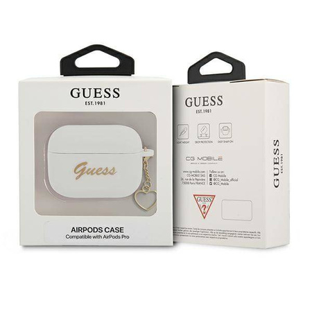 Guess GUAPLSCHSH AirPods Pro cover biały/white Silicone Charm Collection