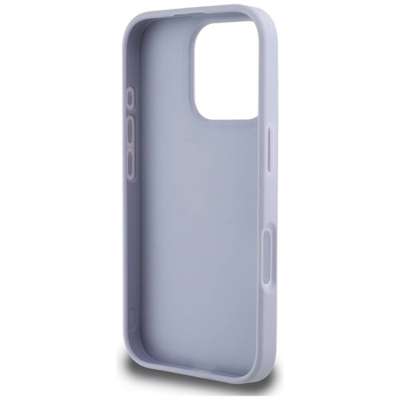 Schutzhülle IPHONE 16 PRO MAX Guess Hot Stamp 4G Pattern Triangle Metal Logo violett