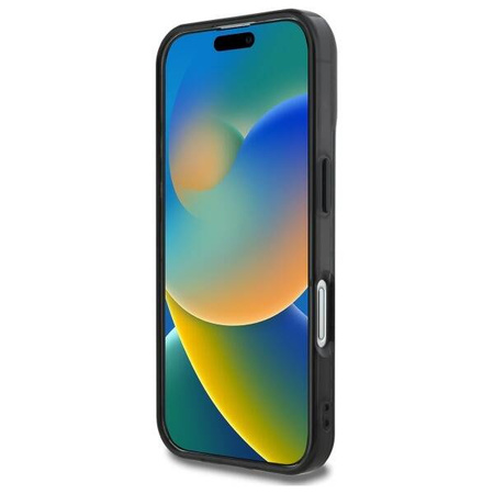 Original Handyhülle IPHONE 16 Guess Hardcase IML Peony On 4G Background MagSafe (GUHMP16SH4PYEEK) schwarz