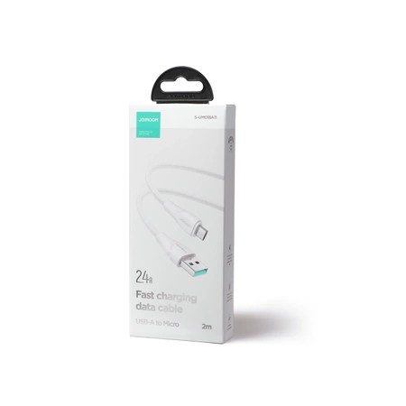 Joyroom kabel USB - micro USB 2.4A Surpass Series do szybkiego ładowania i transferu danych 2 m biały (S-UM018A11)