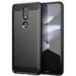 Carbon Case Flexible Cover TPU Case for Nokia 2.4 black